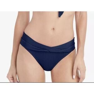 Robin Piccone Neelah Twist Front Bikini Bottom- Marine Blue size S NWT‎